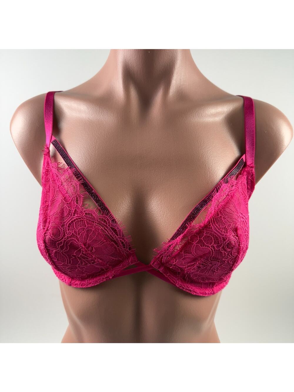 Victoria's Secret Very Sexy Underwire Unlined Low Cut Demi Bra Pink 32DD NWT